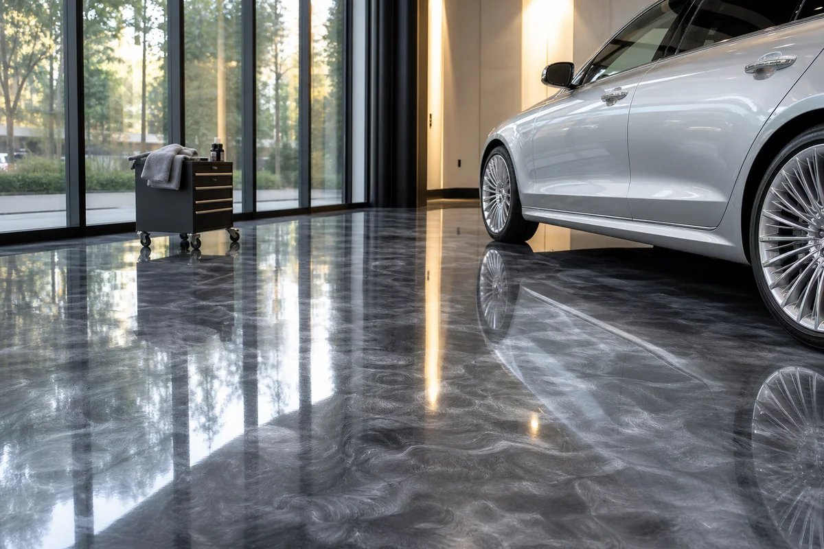 Metallic epoxy floor project completed in Aurora, CO